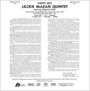 Jackie McLean - Lights Out! (1956) [Analogue Productions' Prestige Mono Series, Remastered 2013]