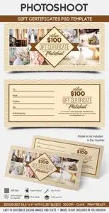 Photoshoot - Gift Certificates PSD Template