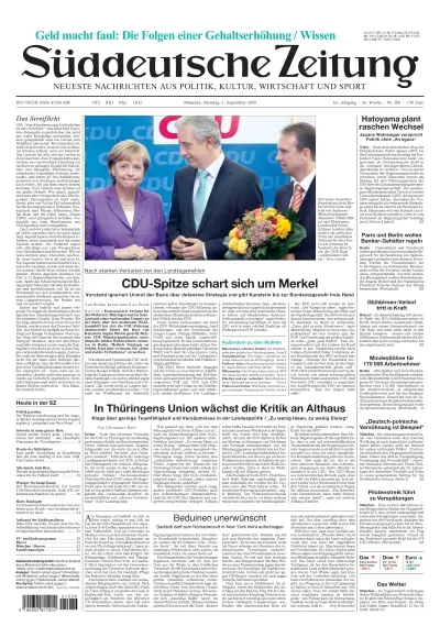 Sueddeutsche Zeitung vom 01.09.2009