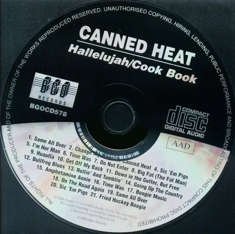 Canned Heat - Hallelujah / Cook Book (1969/1970) {2003, 2LPs on 1CD ...