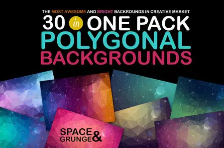 CreativeMarket - Polygonal Space Backgrounds