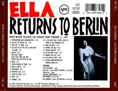 Ella Fitzgerald – Ella Returns To Berlin (1961)(Verve)
