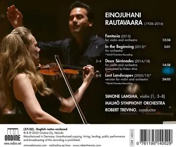 Simone Lamsma, Robert Trevino, Malmö Symphony Orchestra - Rautavaara: Lost Landscapes - Works for Violin and Orchestra (2022)