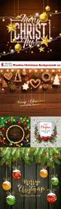 Vectors - Wooden Christmas Backgrounds 24