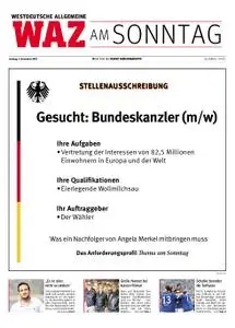 WAZ Westdeutsche Allgemeine Zeitung Sonntagsausgabe - 04. November 2018