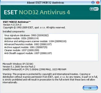 ESET NOD32 Antivirus Home Edition/Business Edition 4.0.314 Final