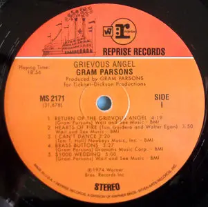 Gram Parsons - Grievous Angel (Reprise Records - Rhino re-issue) LP rip in 24 Bit/ 96 Khz + Redbook 