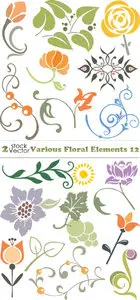 Vectors - Various Floral Elements 12