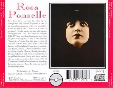 Rosa Ponselle - The Victor Recordings 1926-1929 (1994) {2CD Set Romophone 81007-2}