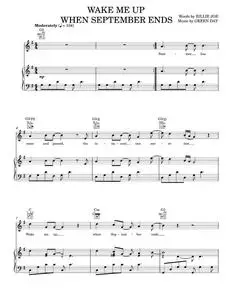 Wake me up when september ends - Green Day (Piano-Vocal-Guitar)