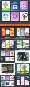 Business flyer brochure bi-fold and tri-fold mockup vector