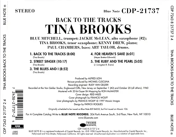 Tina Brooks - Back to the Tracks (1998)