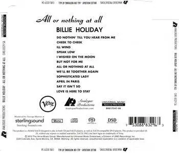 Billie Holiday - All Or Nothing At All (1958) [Analogue Productions, Remastered 2012]