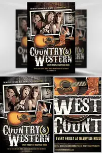 Flyer Template PSD - Country and Western 2