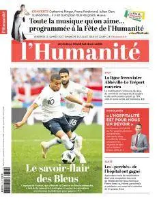 L'Humanite du Vendredi 13 et Dimanche 15 Juillet 2018