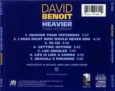 David Benoit - Heavier Than Yesterday (1977) {Bluemoon}