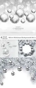 Vectors - Silver Christmas Backgrounds Set 3