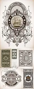 Retro Style Labels Vector