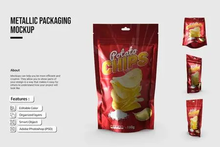 Metallic Packaging Mockup HL49GZ9