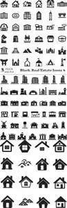Vectors - Black Real Estate Icons 6