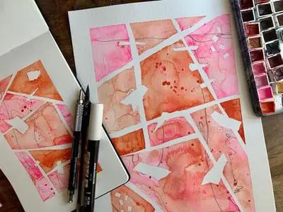 Watercolor Mosaic Abstracts - Getting Creative With Watercolor And Marks