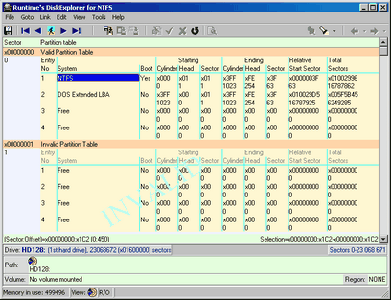 Runtime DiskExplorer for FAT / NTFS ver.3.03 Datecode 010507