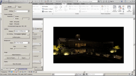 Using Exterior Lighting to Create a Night Scene Rendering in Revit