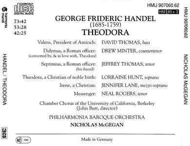 Nicholas McGegan, Philharmonia Baroque Orchestra, Berkeley Chamber Chorus - George Frideric Handel: Theodora (1992)