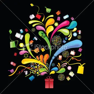 Vector Colorful Floral Shopping Concept
