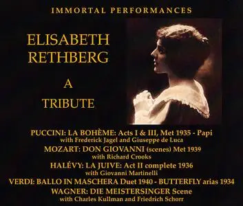VA - Elisabeth Rethberg: A Tribute / Bohème, Met 1935 plus Duets (2020)