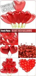 Heart red balloons - Stock Photo