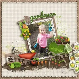 Scrap-kit - Garden with vegetables