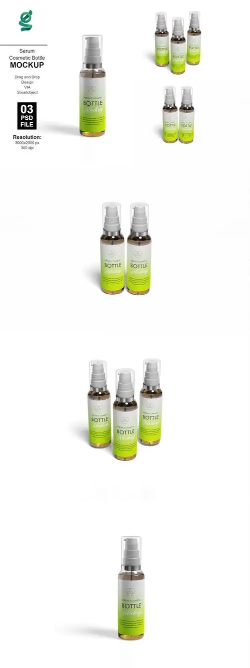 Serum Cosmetic Bottle Mockup GFHPSLN