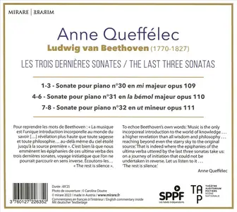 Anne Queffélec - Ludwig van Beethoven: The Last 3 Piano Sonatas Op. 109, 110, 111 (2022)