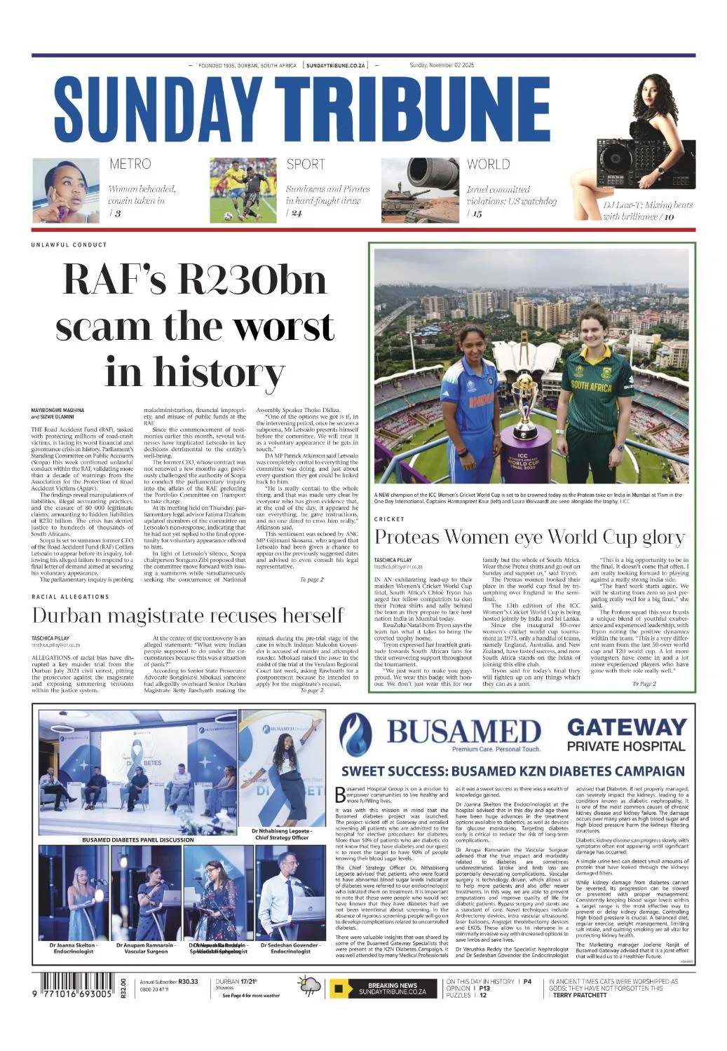 Sunday Tribune - 2 November 2025