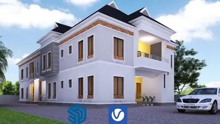 Learn  Two In One Duplex And Flat Sketchup Building Design
