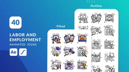 Labor and Employment Animated Icons | After Effects 54867103