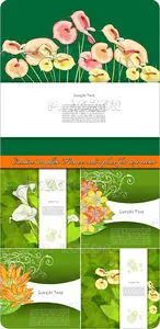 Creative template flowers and place for text vector background