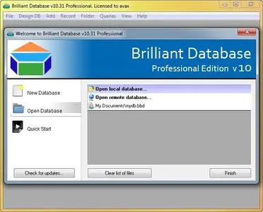 Brilliant Database 10.31 Professional/Server/Workplace/Ultimate