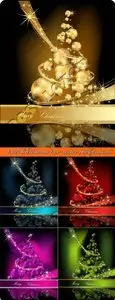 2014 Christmas tree vector backgrounds