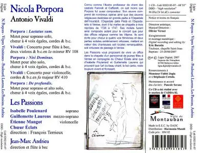 Jean-Marc Andrieu, Les Passions - Porpora: Vêpres Vénitiennes; Vivaldi: Concertos (2007)