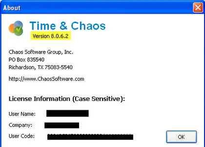 Chaos Software Time And Chaos v8.0.6.2