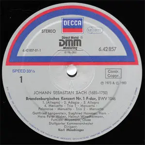 J.S. Bach - Brandenburgische Konzerte 1-6 (DECCA) (GER 1983) (2xLP 24-96 & 16-44.1) [DMM]