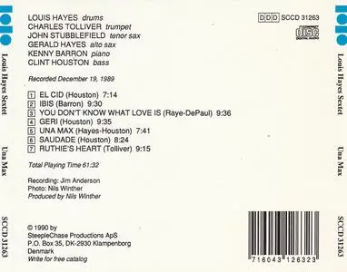 Louis Hayes - Una Max (1989) {SteepleChase ‎SCCD 31263 rel 1990}