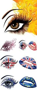 Stock: Art beautiful female eye - Vector illustration
