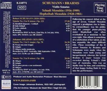Yehudi Menuhin - Brahms, Schumann: Violin Sonatas (2003)