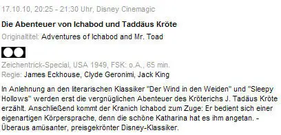 Die Abenteuer von Ichabod und Taddäus Kröte