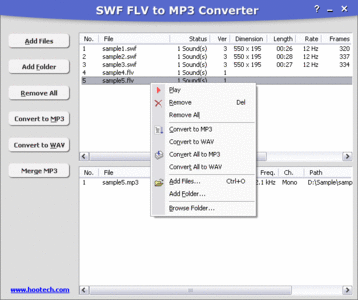  Hoo Technologies SWF FLV to MP3 Converter 2.7 build 218