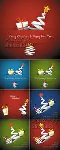 Simple Christmas Cards Vector 2