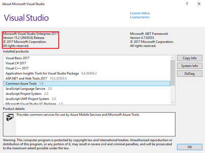 Microsoft Visual Studio 2017 version 15.2 (26430.06)